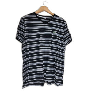 Lacoste Striped V-neck T-shirt - sz 6